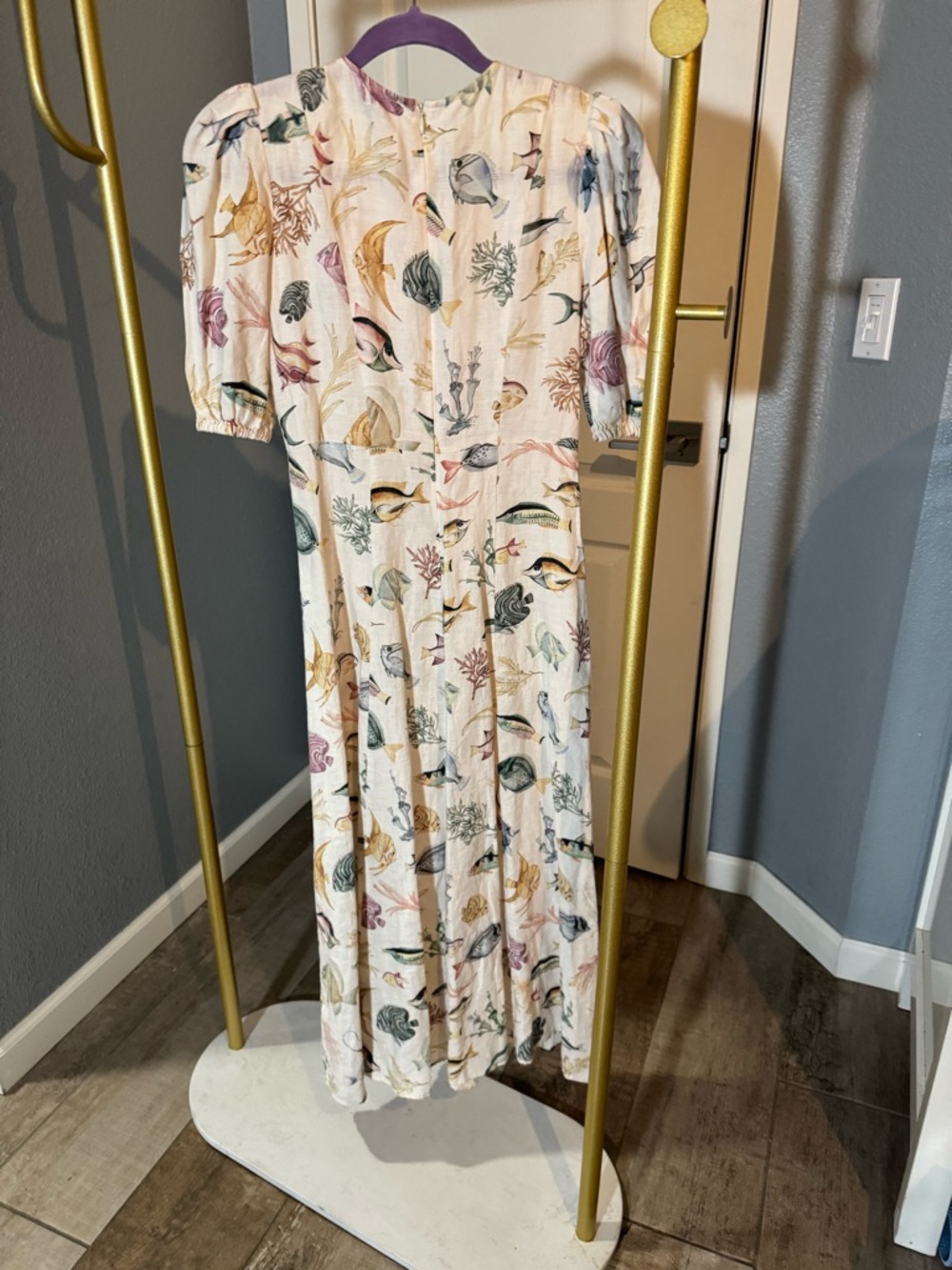 Alemais Cream Maxi Dress with Pastel Floral & Sea Life Print - Picture 7 of 7